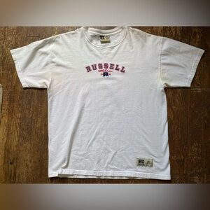 Russell Athletic Pro Cotton White Short Sleeve Tee Size MD